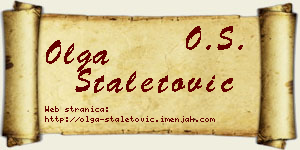 Olga Staletović vizit kartica